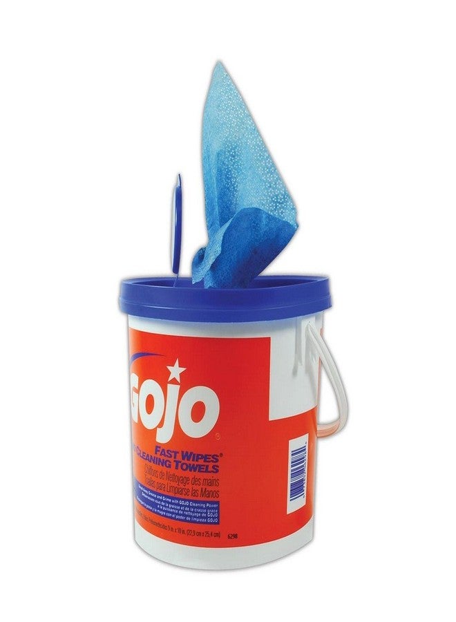 GOJO 6298-04 Gojo Fast Wipes Hand Cleaning Towels, Orange/Blue/White, 130 Wipes (Pack of 520) - Image 2